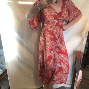 Red printed jumpsuit